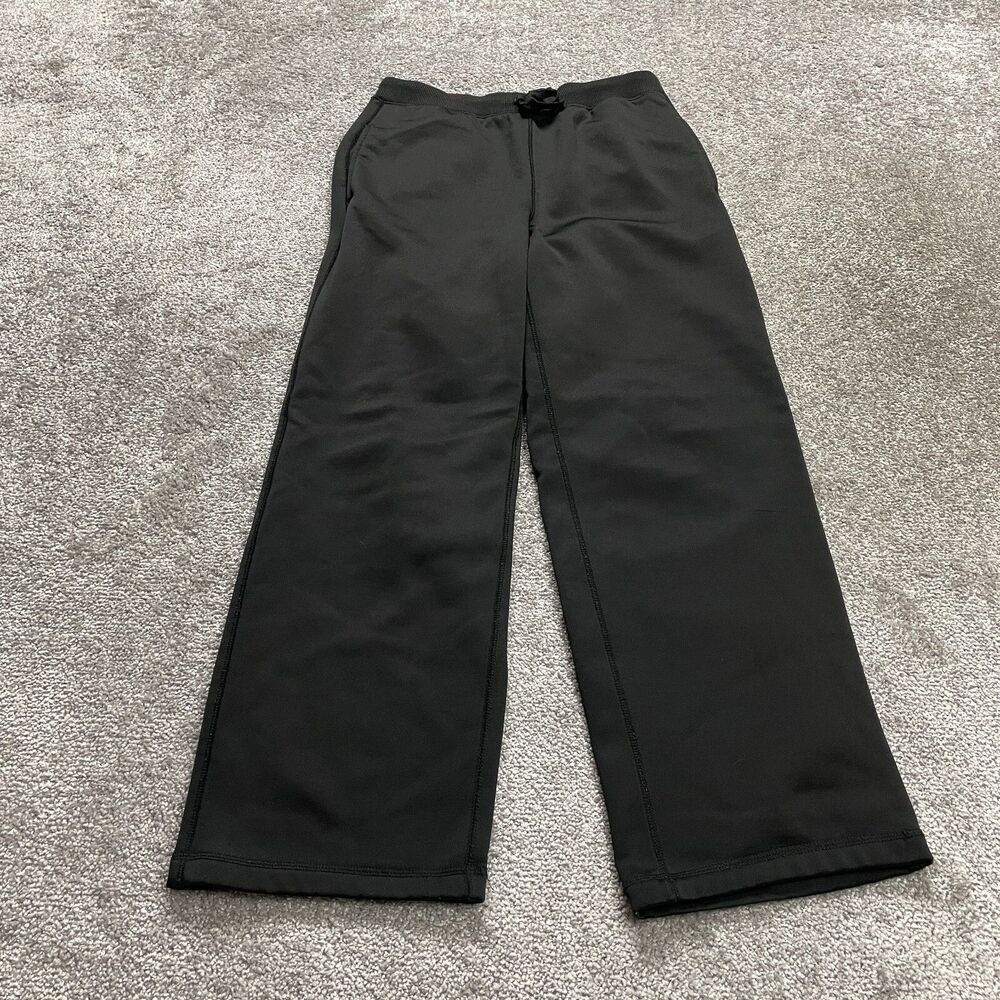 Kids Foot Locker Sweatpants Unisex Large 12/14 Black Straight Leg Fleece 28x27